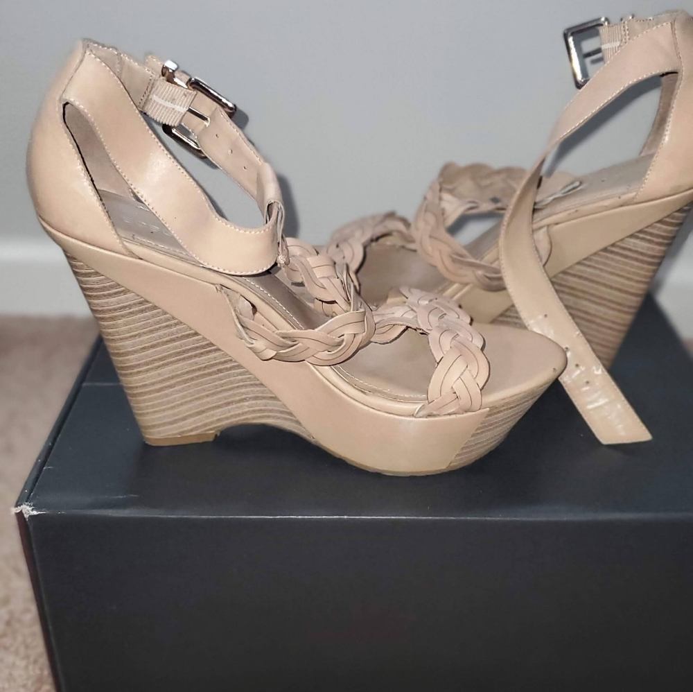 Tan Wedge Sandals